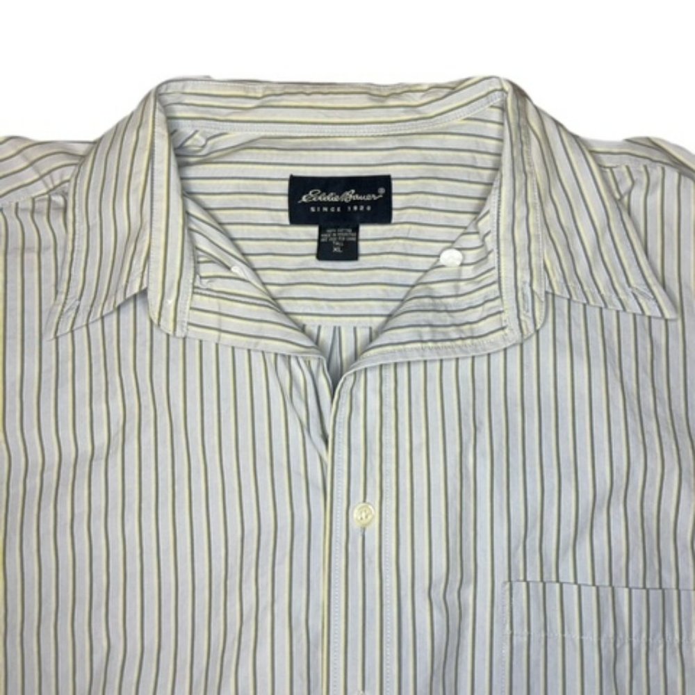 Eddie Bauer Striped Long Sleeve Button Up Sz XL Tall‎